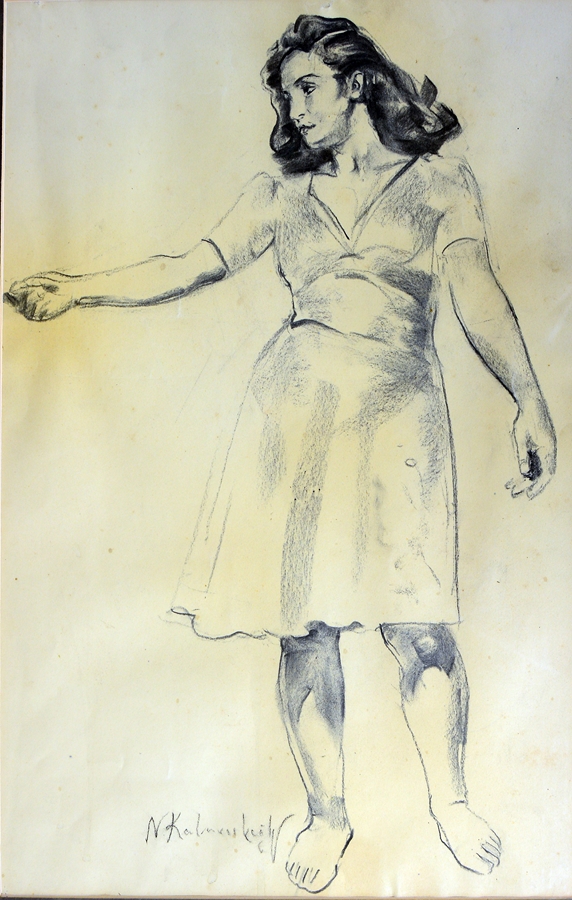 İsimsiz- Untitled,  Kağıt üzerine karakalem- Charcoal on paper, 51X33 cm